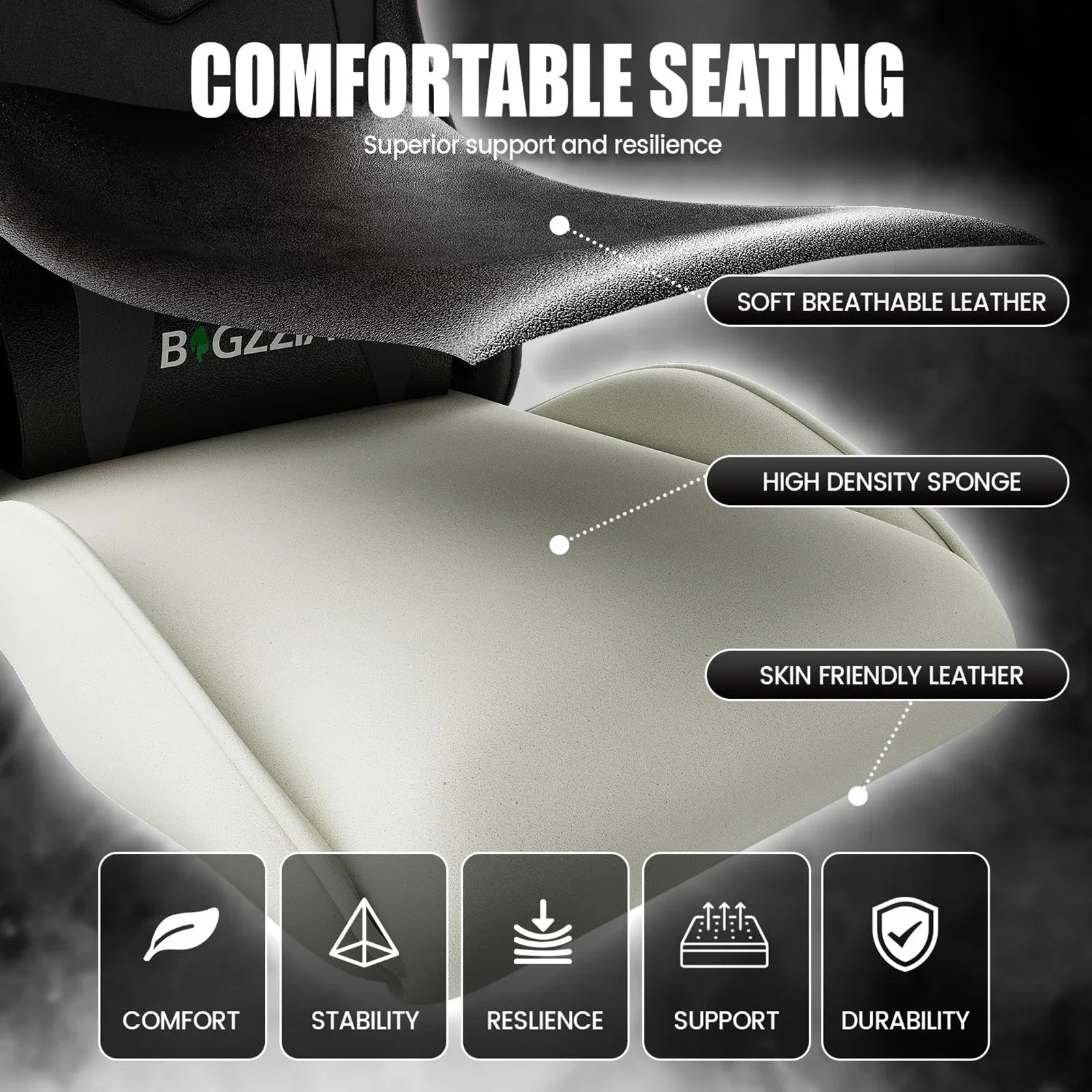 Aeravos - Ergonomische Gamingstoel met Verstelbare Rugleuning en Ademend Kussen - Image 7