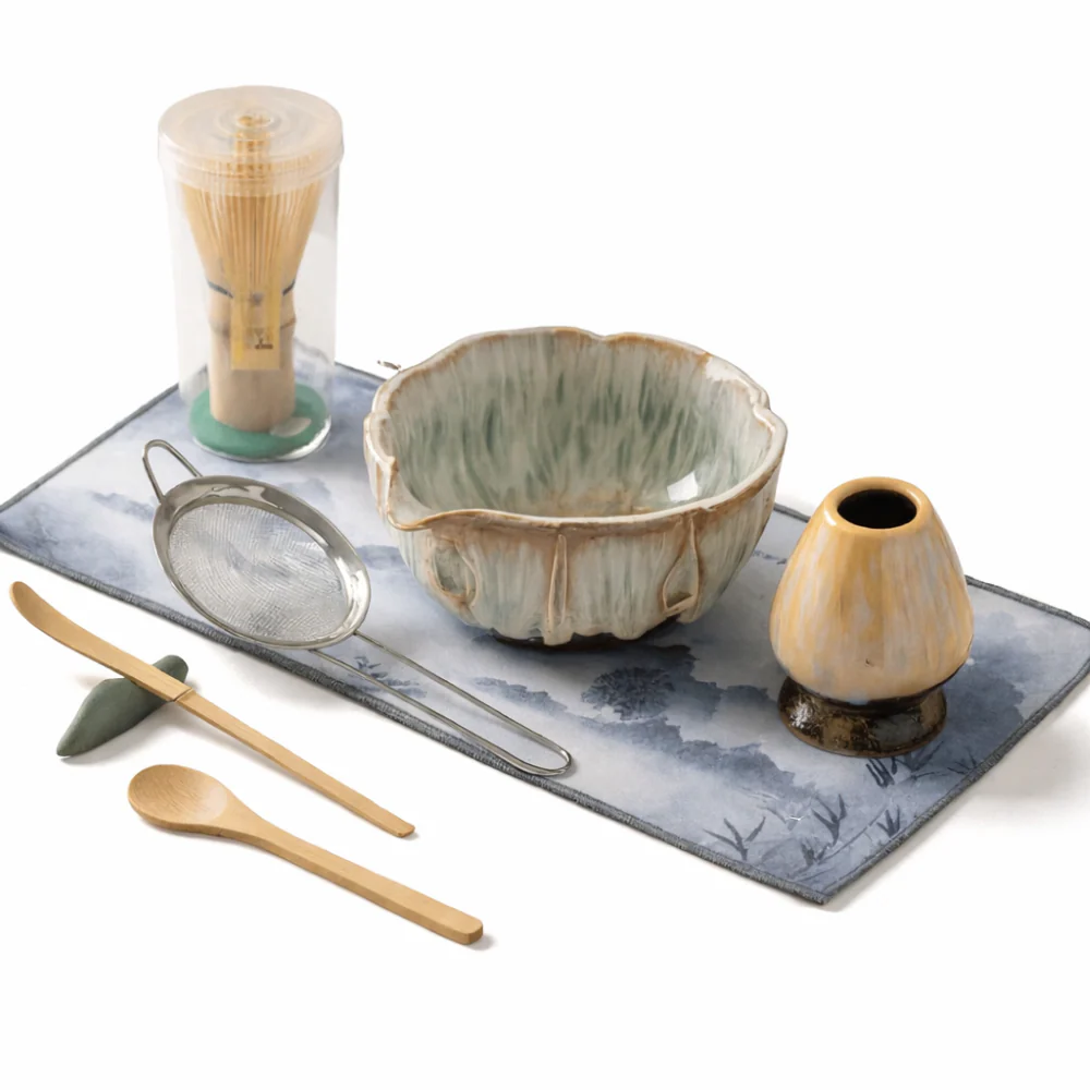 Aikoren – 8 Delige Matcha Theeset met Handgemaakte Keramische Kom 550ml - Image 14