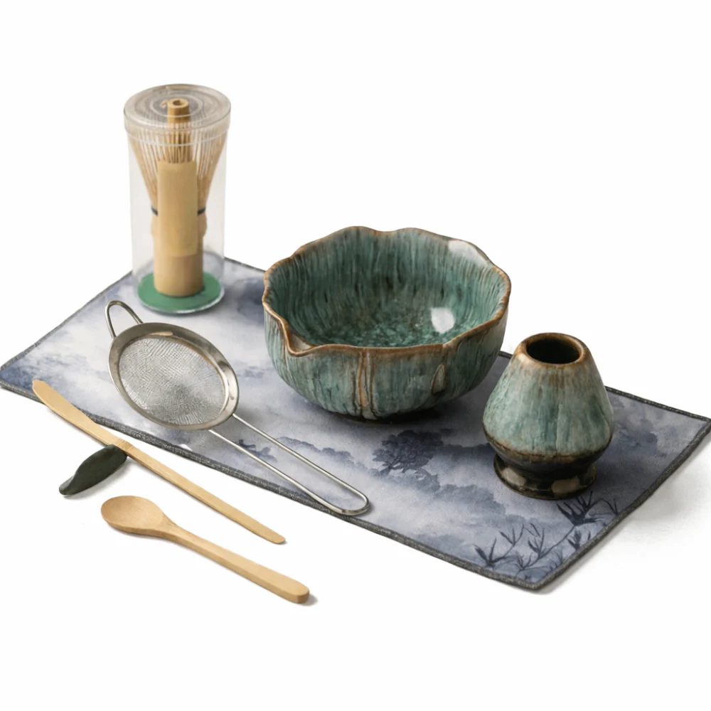 Aikoren – 8 Delige Matcha Theeset met Handgemaakte Keramische Kom 550ml - Image 15