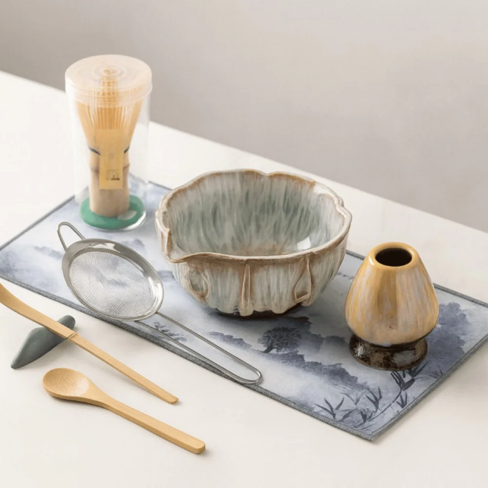 Aikoren – 8 Delige Matcha Theeset met Handgemaakte Keramische Kom 550ml - Image 2