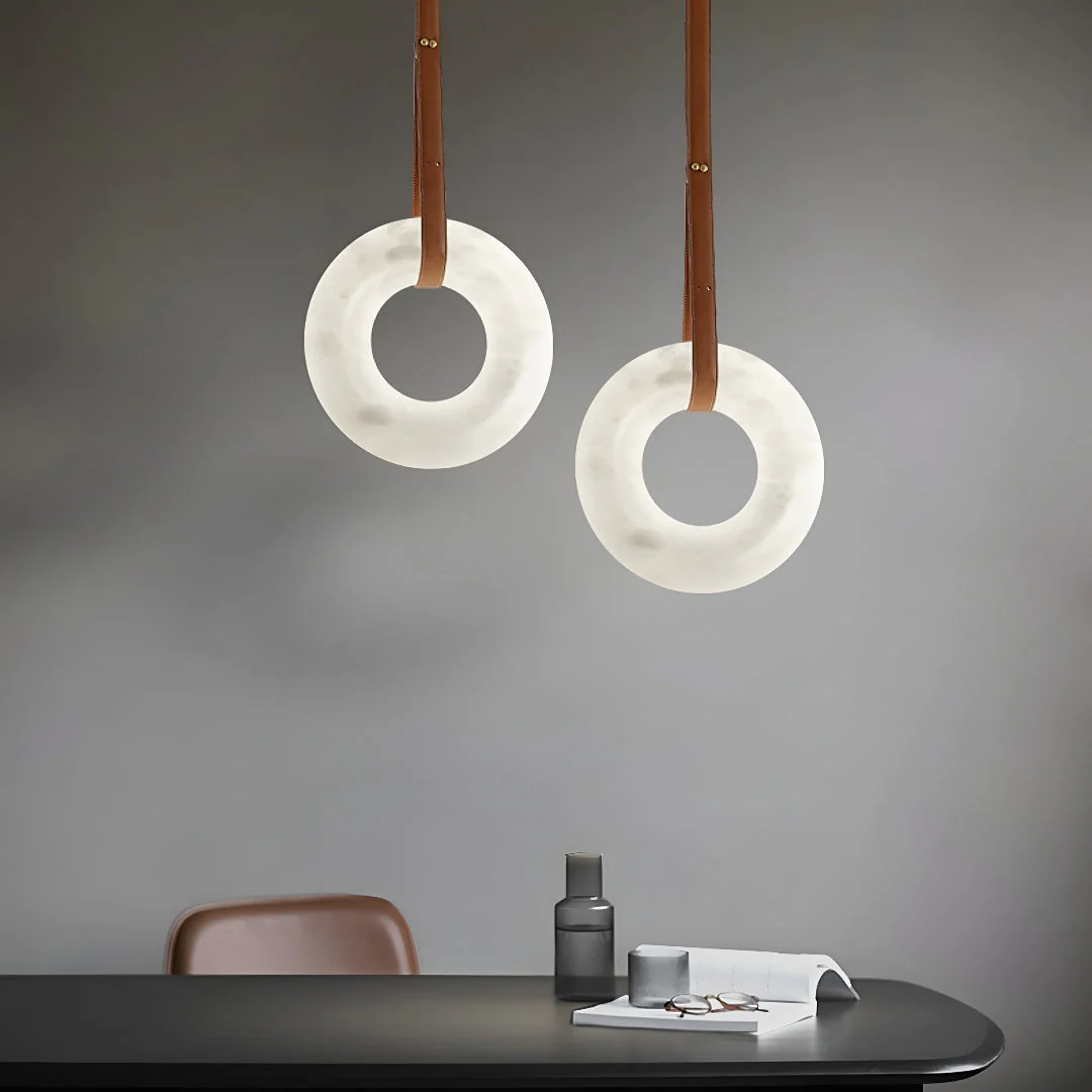 Alavian – Alabaster Leren Hanglamp - Image 10