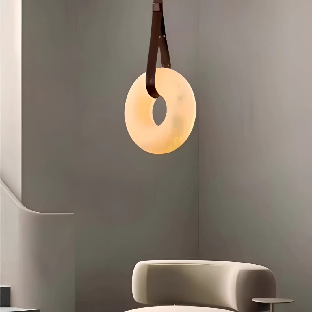 Alavian – Alabaster Leren Hanglamp - Image 3