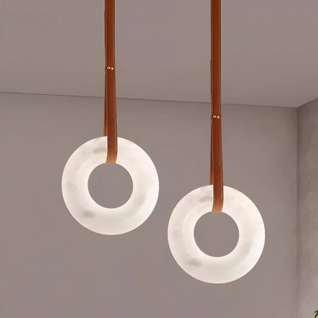 Alavian – Alabaster Leren Hanglamp - Image 5