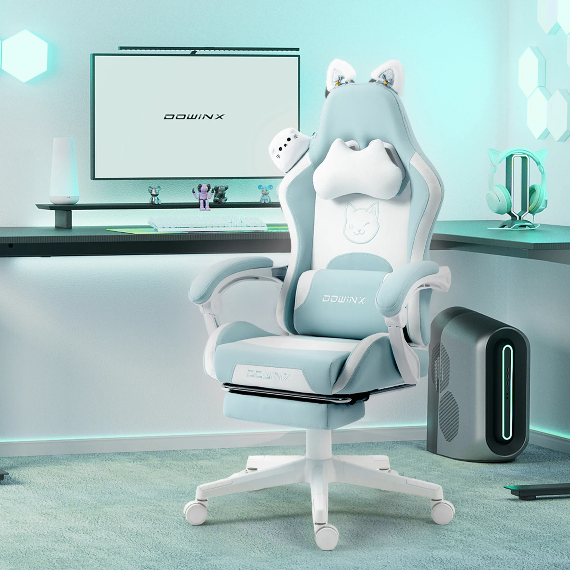 Altara - Gamingstoel met Kattenoren Lendensteun Voetsteun en Hoofdsteun - Image 7