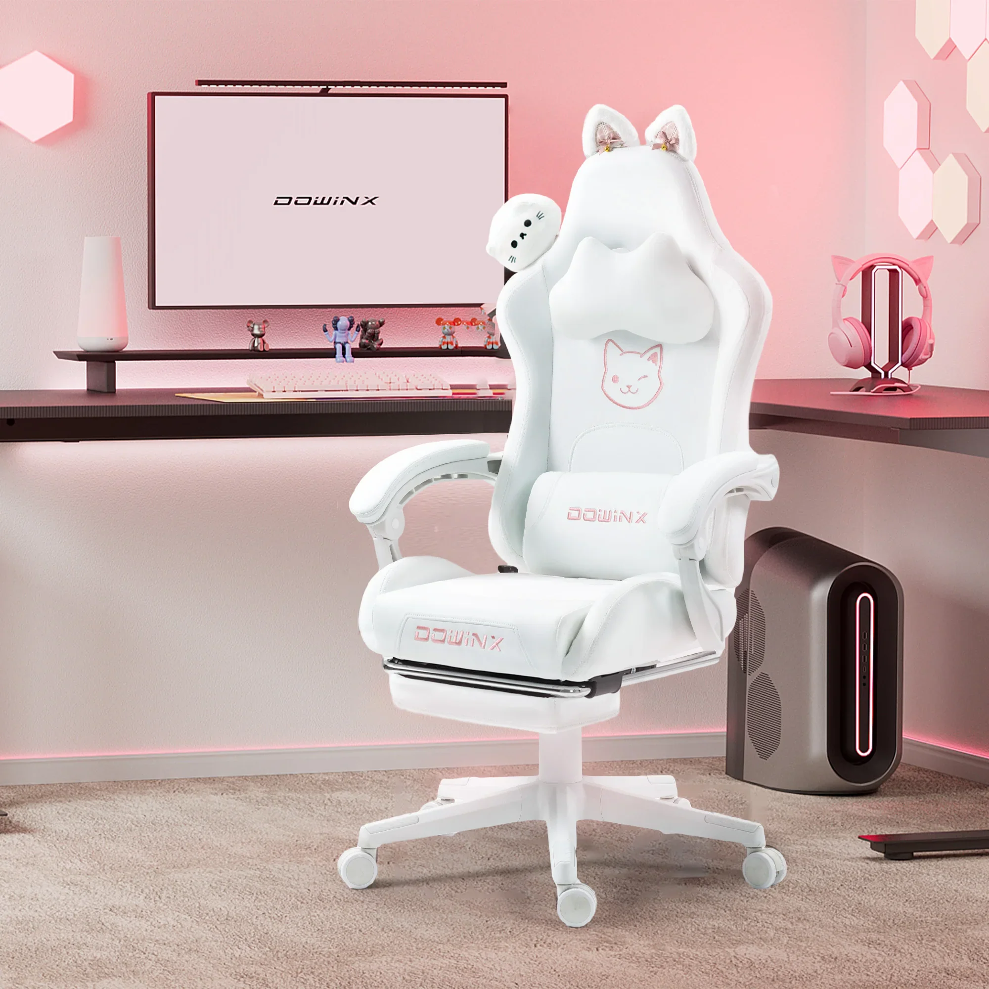 Altara - Gamingstoel met Kattenoren Lendensteun Voetsteun en Hoofdsteun - Image 9