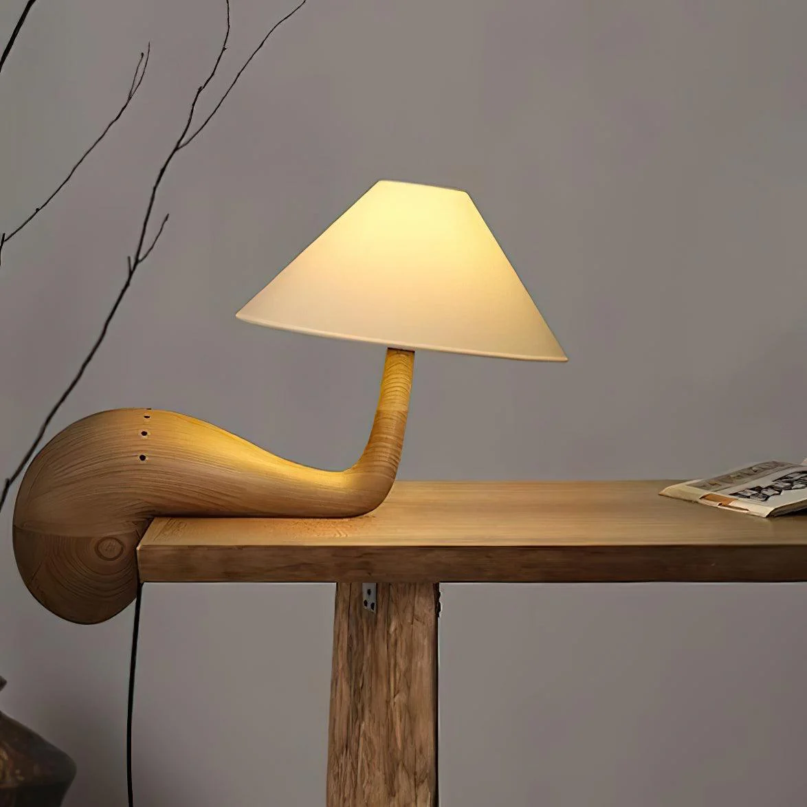 Aluneth – Houten Tafellamp met Laagprofiel en Minimalistisch Ontwerp - Image 10