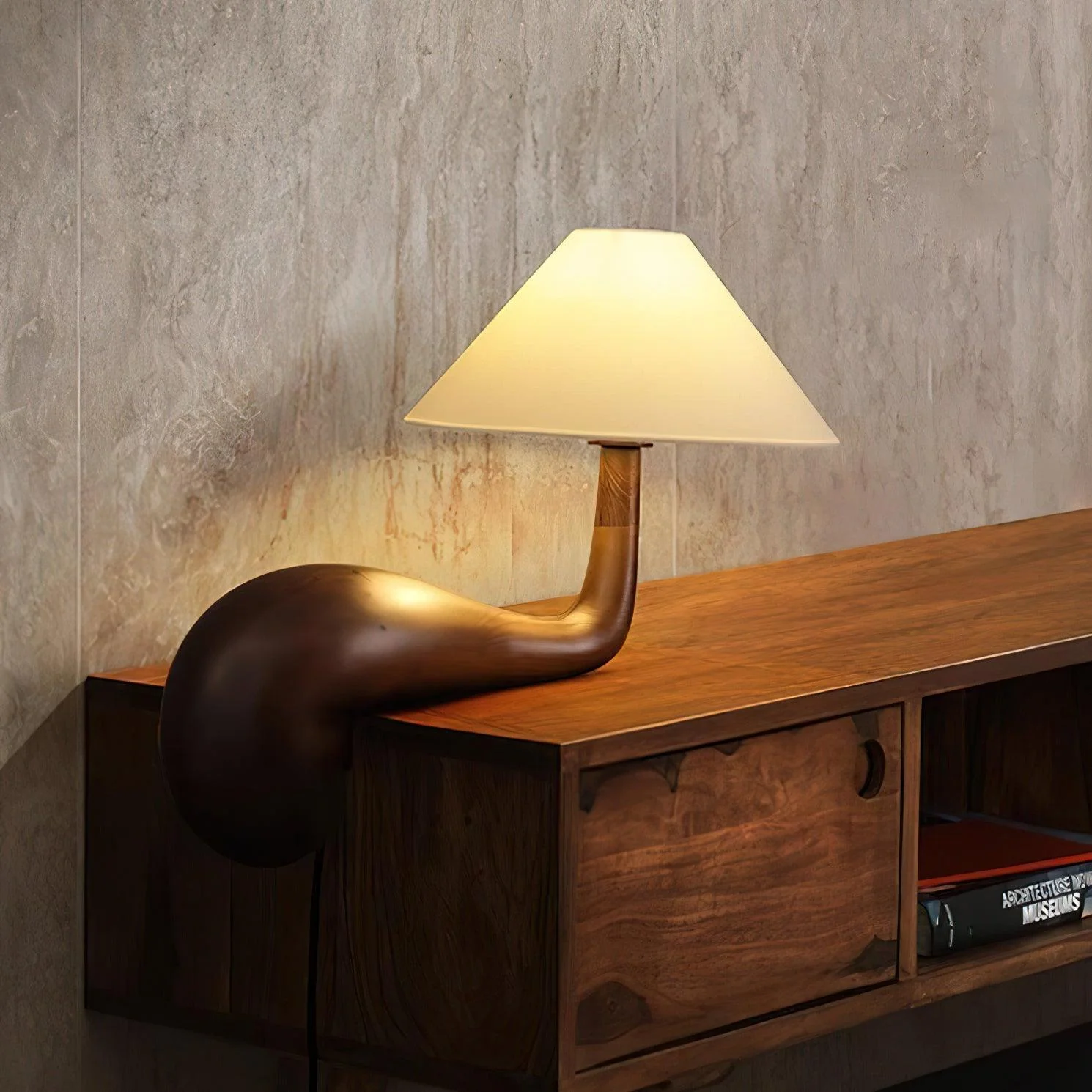 Aluneth – Houten Tafellamp met Laagprofiel en Minimalistisch Ontwerp - Image 14