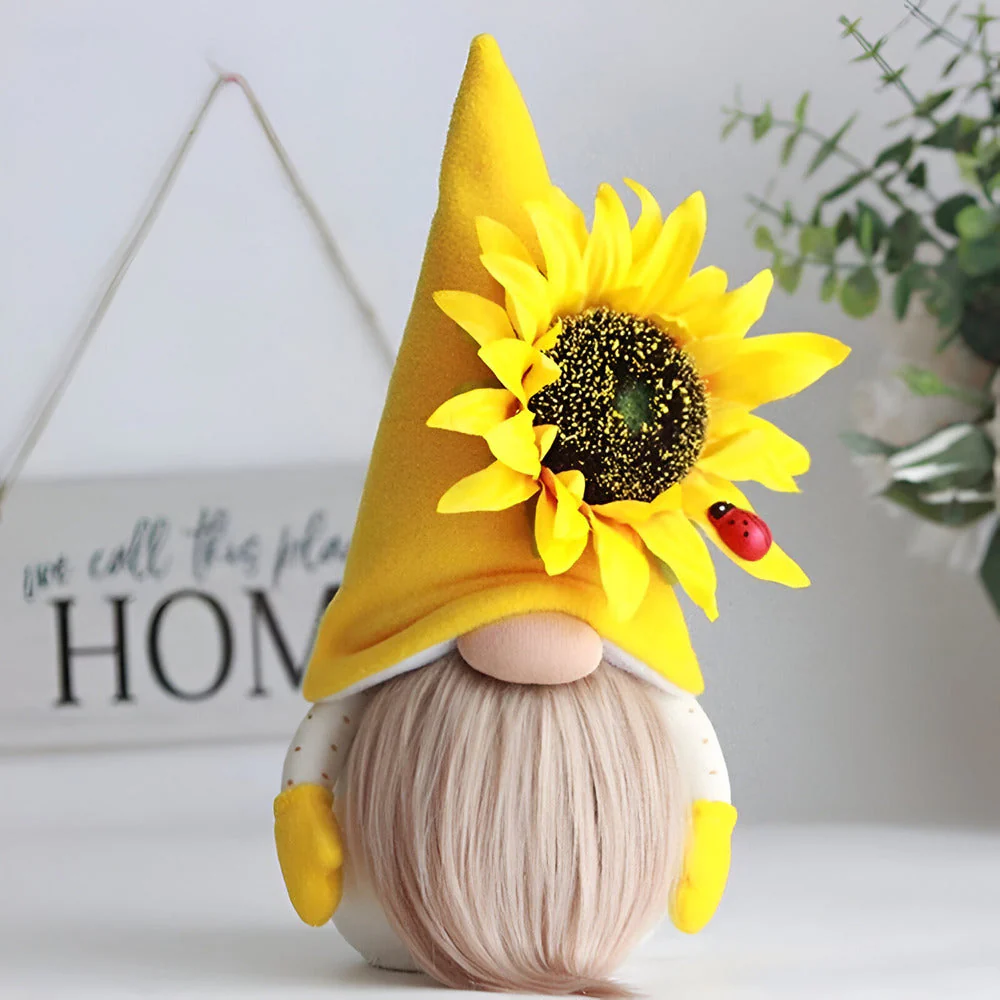 Ardalia - Schattige Handgemaakte Gnoomfiguur met Gele Zonnebloem - Image 3