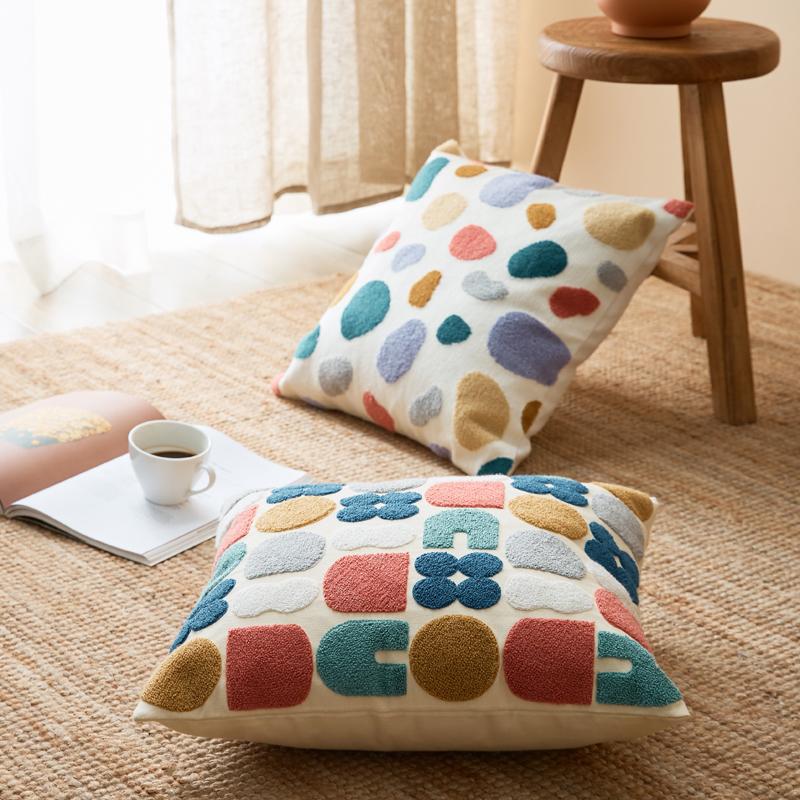 Arthena - Geborduurde Sierkussens met Abstracte Boho Vormen voor Woon- en Slaapkamer - Image 2