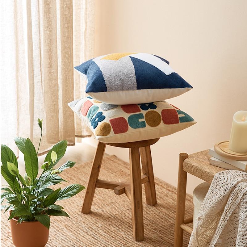 Arthena - Geborduurde Sierkussens met Abstracte Boho Vormen voor Woon- en Slaapkamer - Image 3