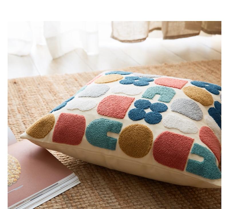 Arthena - Geborduurde Sierkussens met Abstracte Boho Vormen voor Woon- en Slaapkamer - Image 4