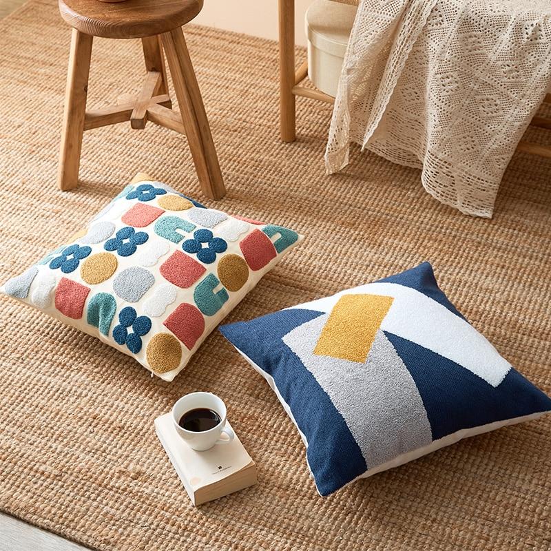 Arthena - Geborduurde Sierkussens met Abstracte Boho Vormen voor Woon- en Slaapkamer - Image 5