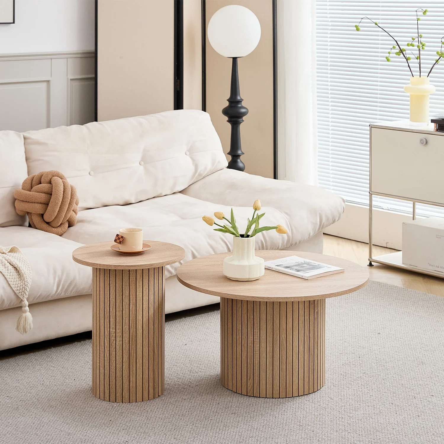 Arvellonn - Ronde Nestbare Salontafel Set 2 Delig 70cm 40cm - Image 7