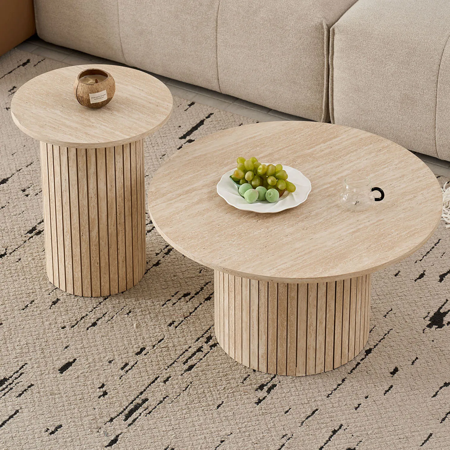 Arvellonn - Ronde Nestbare Salontafel Set 2 Delig 70cm 40cm - Image 9