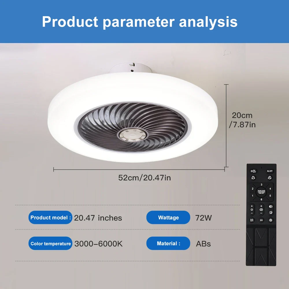Arviello - Smart Plafondventilator Met LED Lamp En Afstandsbediening - Image 2