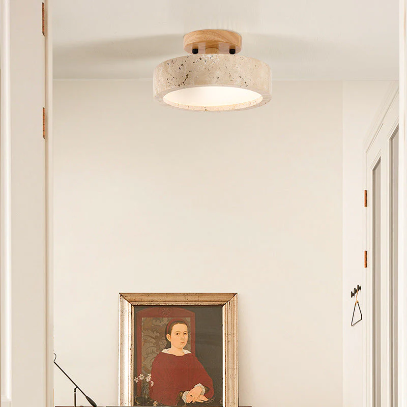 Aterna - Ronde Travertin LED Plafondlamp - Image 2