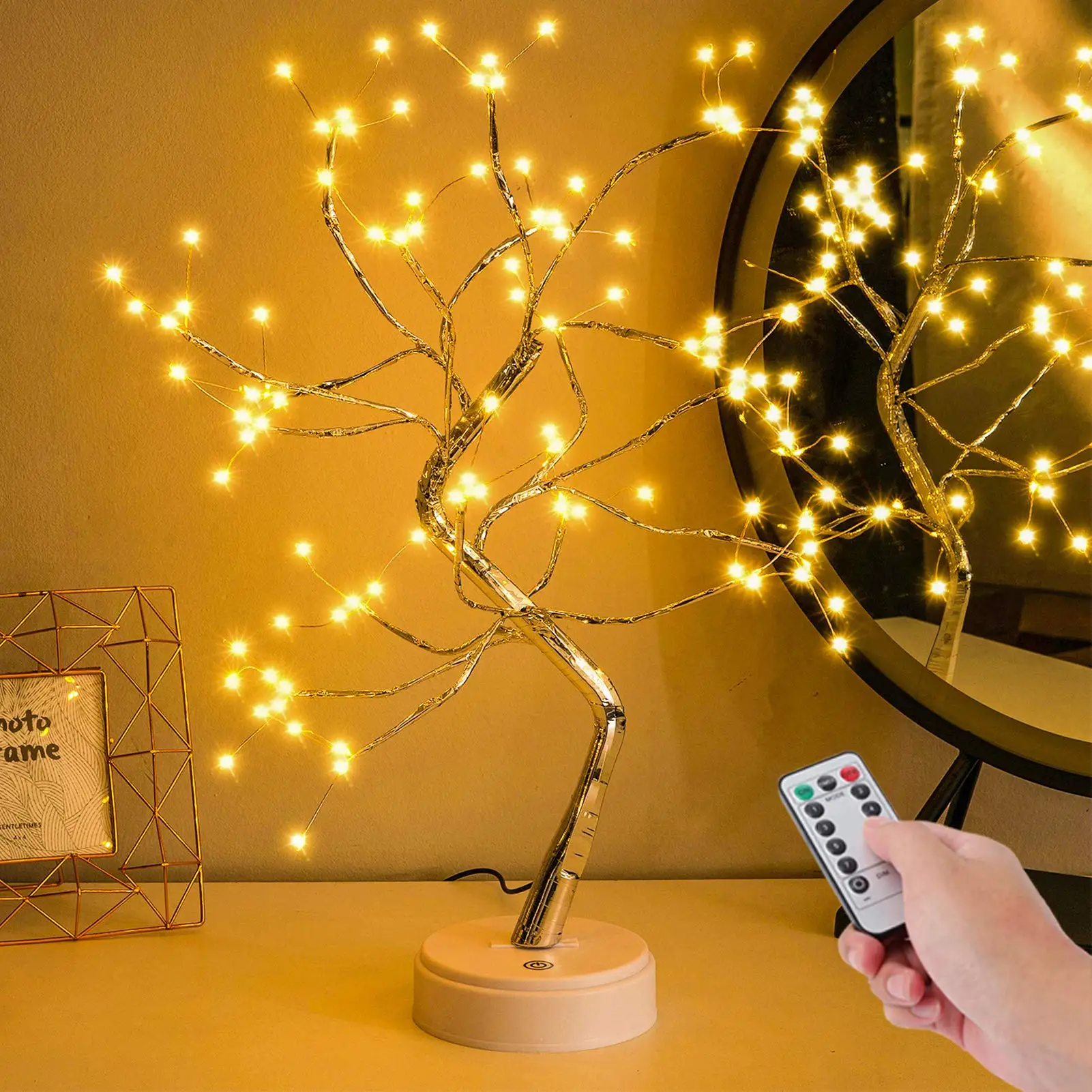 Auralyn – 108 LED Bonsai Tafellamp met Afstandsbediening en USB