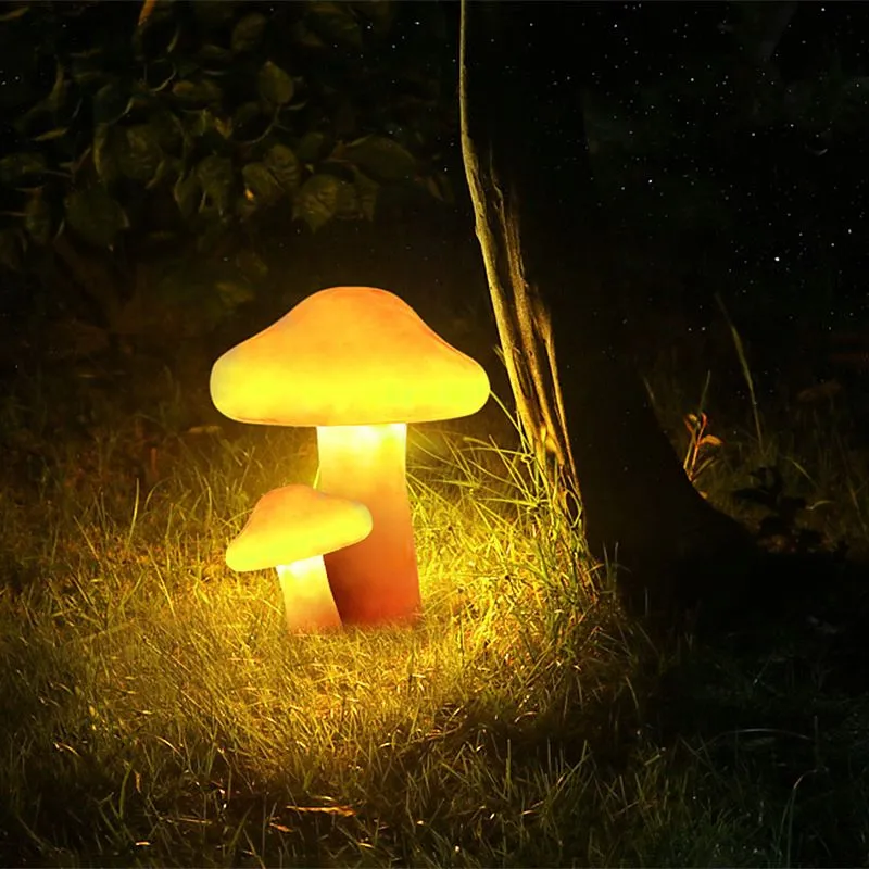 Auravon – LED Tuinlamp Set Paddenstoel Oranje Hars - Image 7