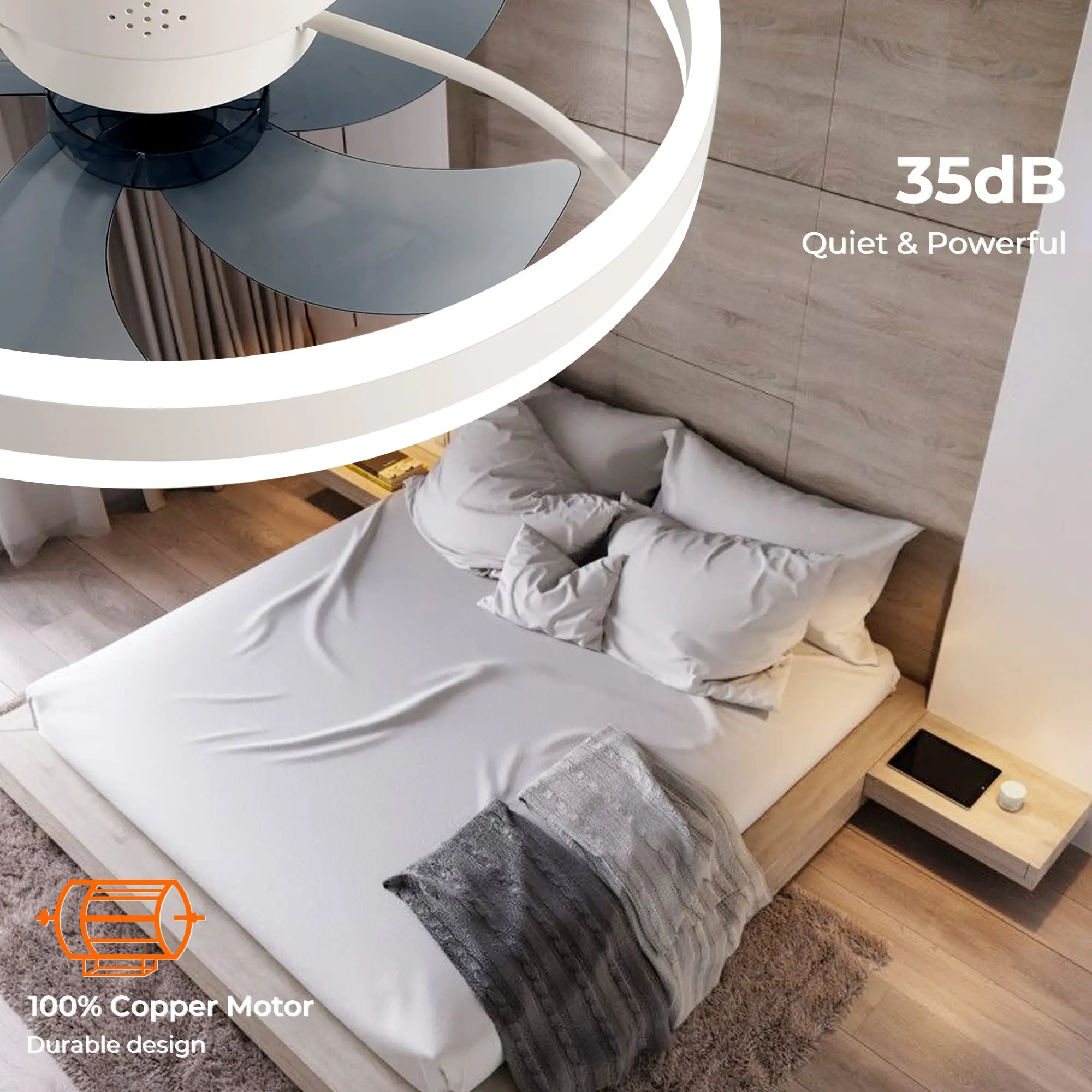 Avelion - Ronde Plafondventilator Met LED Lamp En Afstandsbediening - Image 10