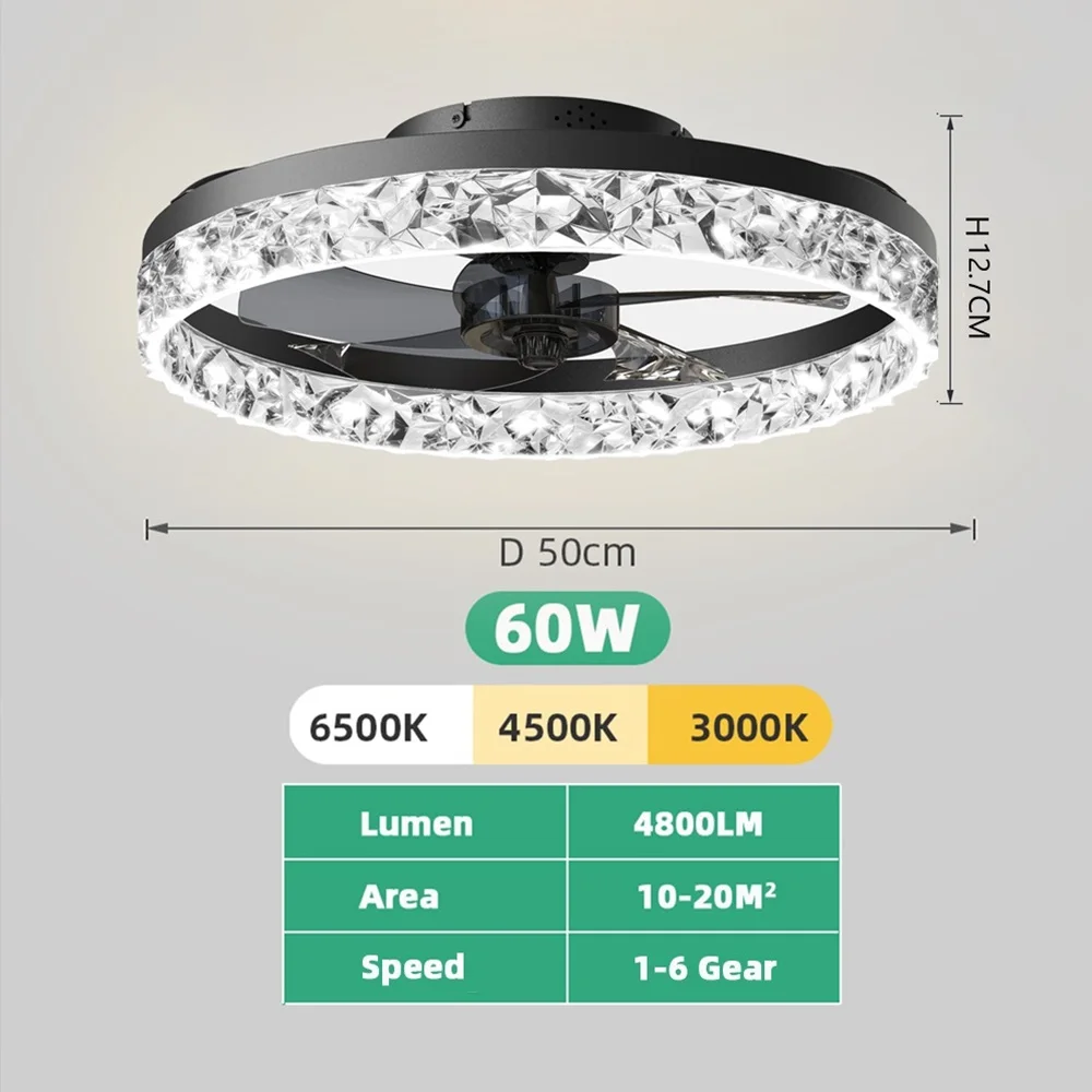 Avelion - Ronde Plafondventilator Met LED Lamp En Afstandsbediening - Image 5