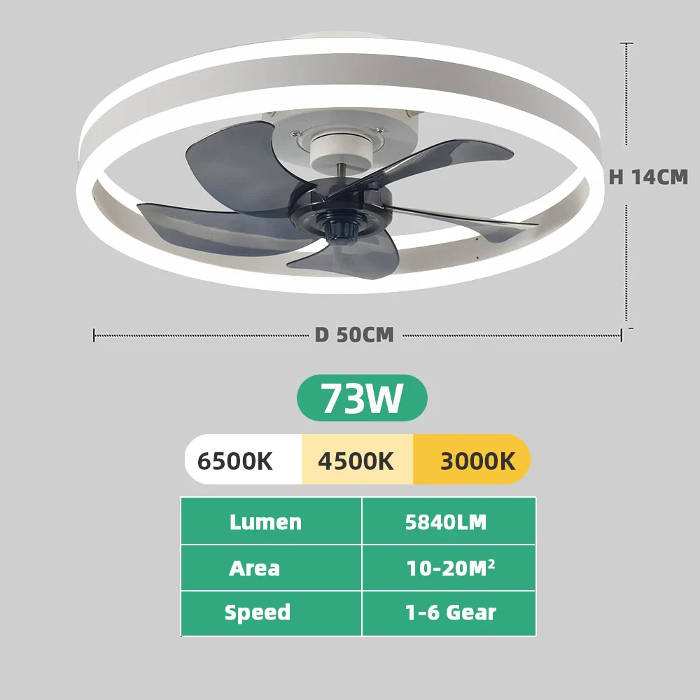 Avelion - Ronde Plafondventilator Met LED Lamp En Afstandsbediening - Image 6