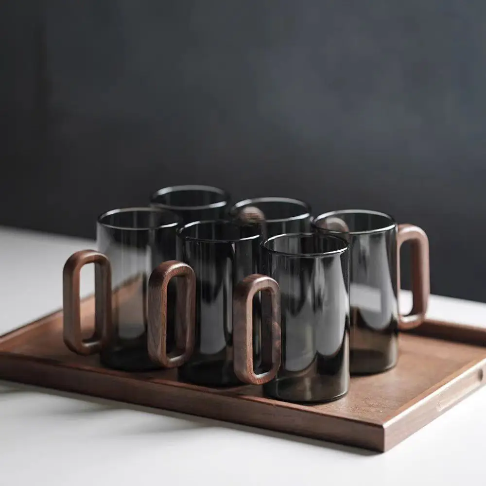 Bravion - Hittebestendige Glazen Mok Met Houten Handvat - Image 3