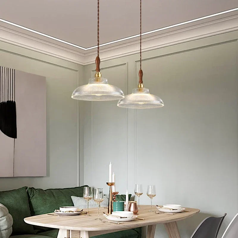 Braviont - Glazen Hanglamp Met Hout En Metaal E27 - Image 2