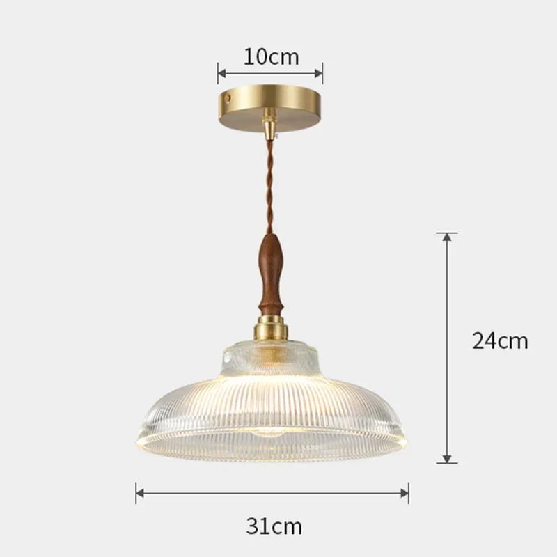 Braviont - Glazen Hanglamp Met Hout En Metaal E27 - Image 4