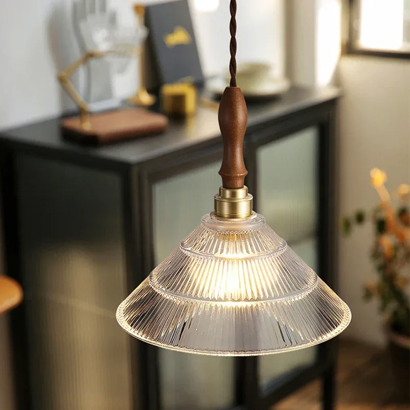 Braviont - Glazen Hanglamp Met Hout En Metaal E27 - Image 5