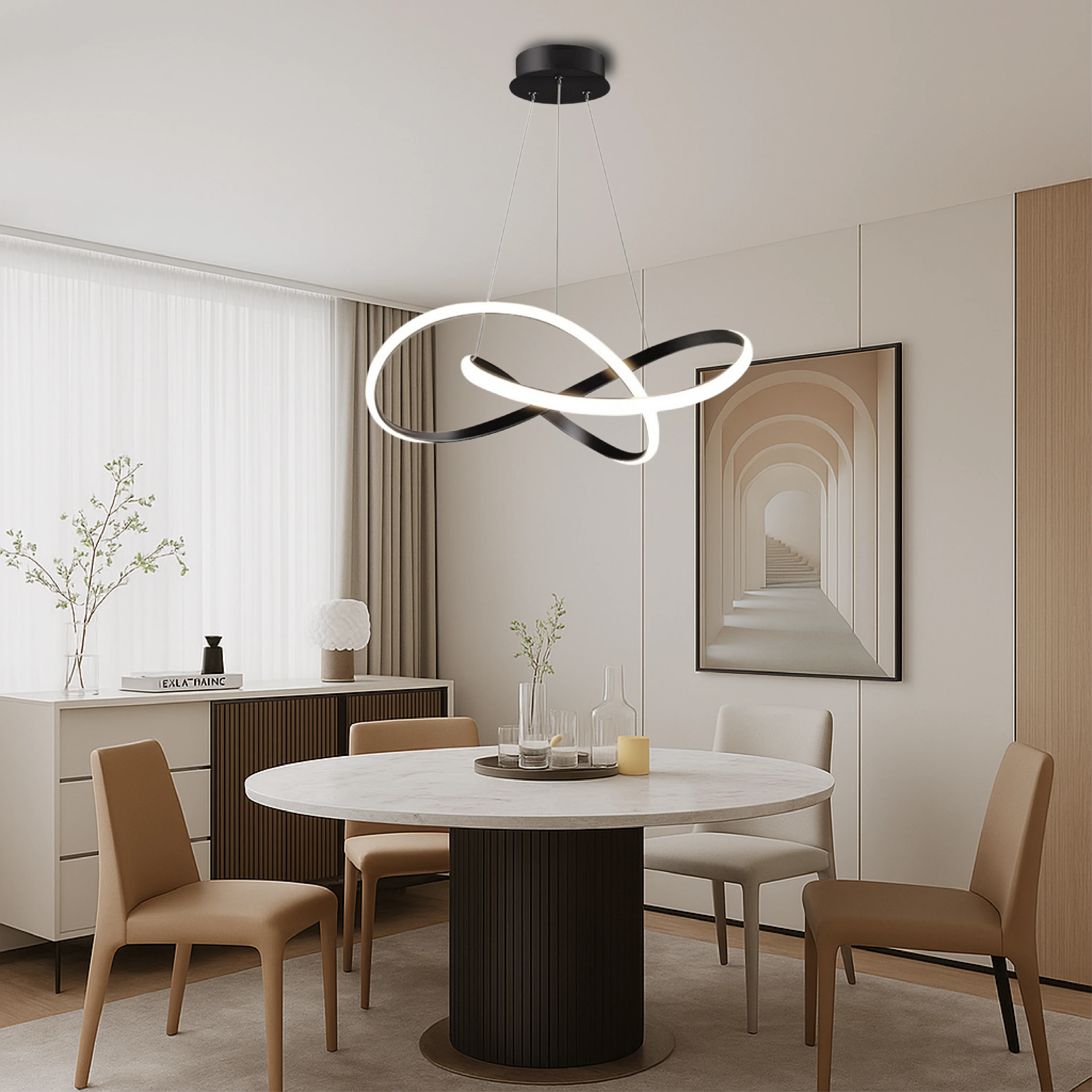 Camara - Moderne Hanglamp Eetkamer Aluminium Zwart - Image 7