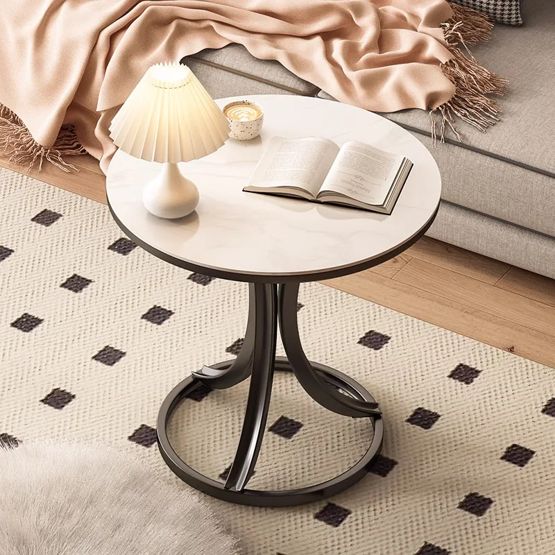 Cavero - Ronde Rock Slab Bijzettafel Voor Bank Of Bed - Image 19