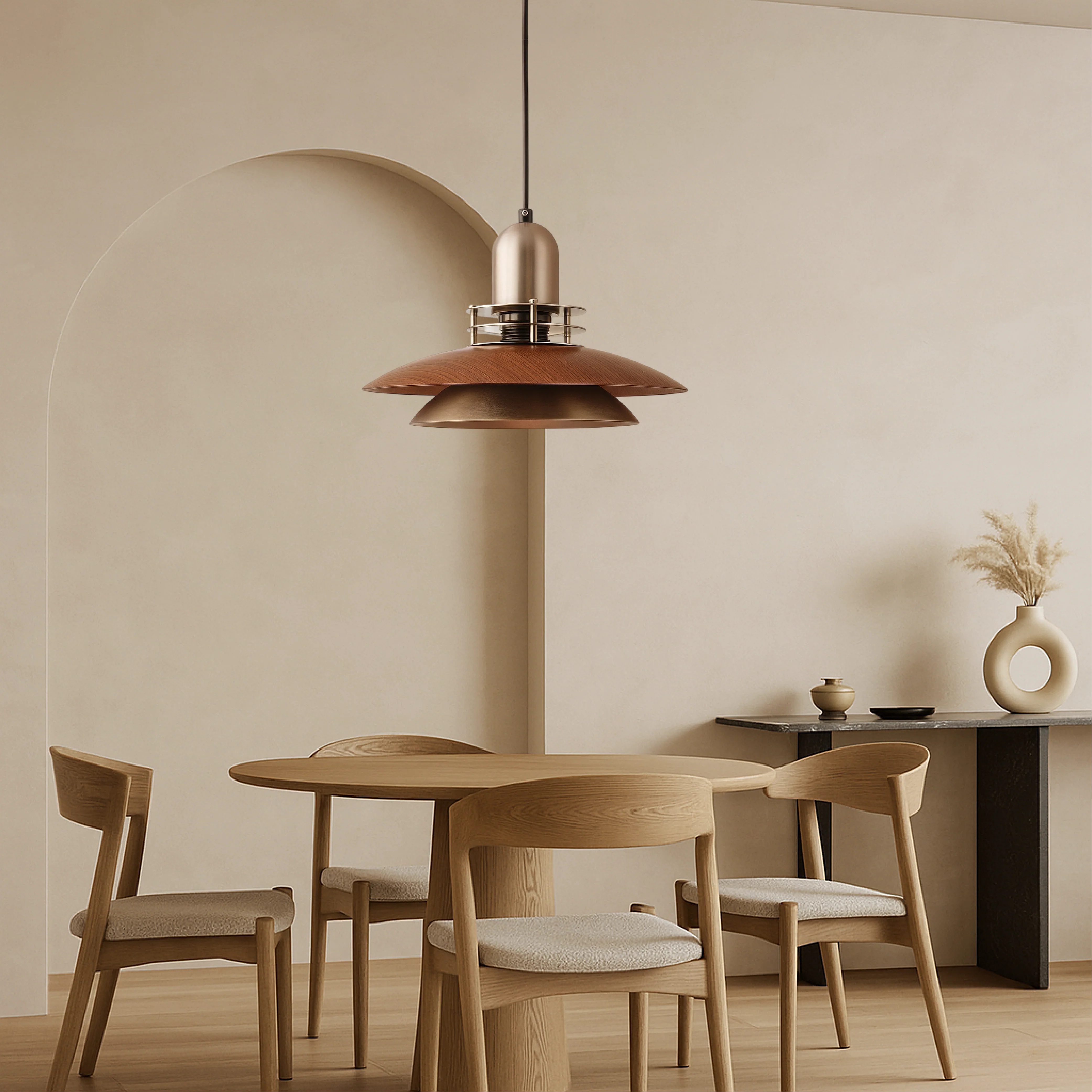 Cilessa - Hanglamp met Gelaagd Walnoothout Design - Image 2