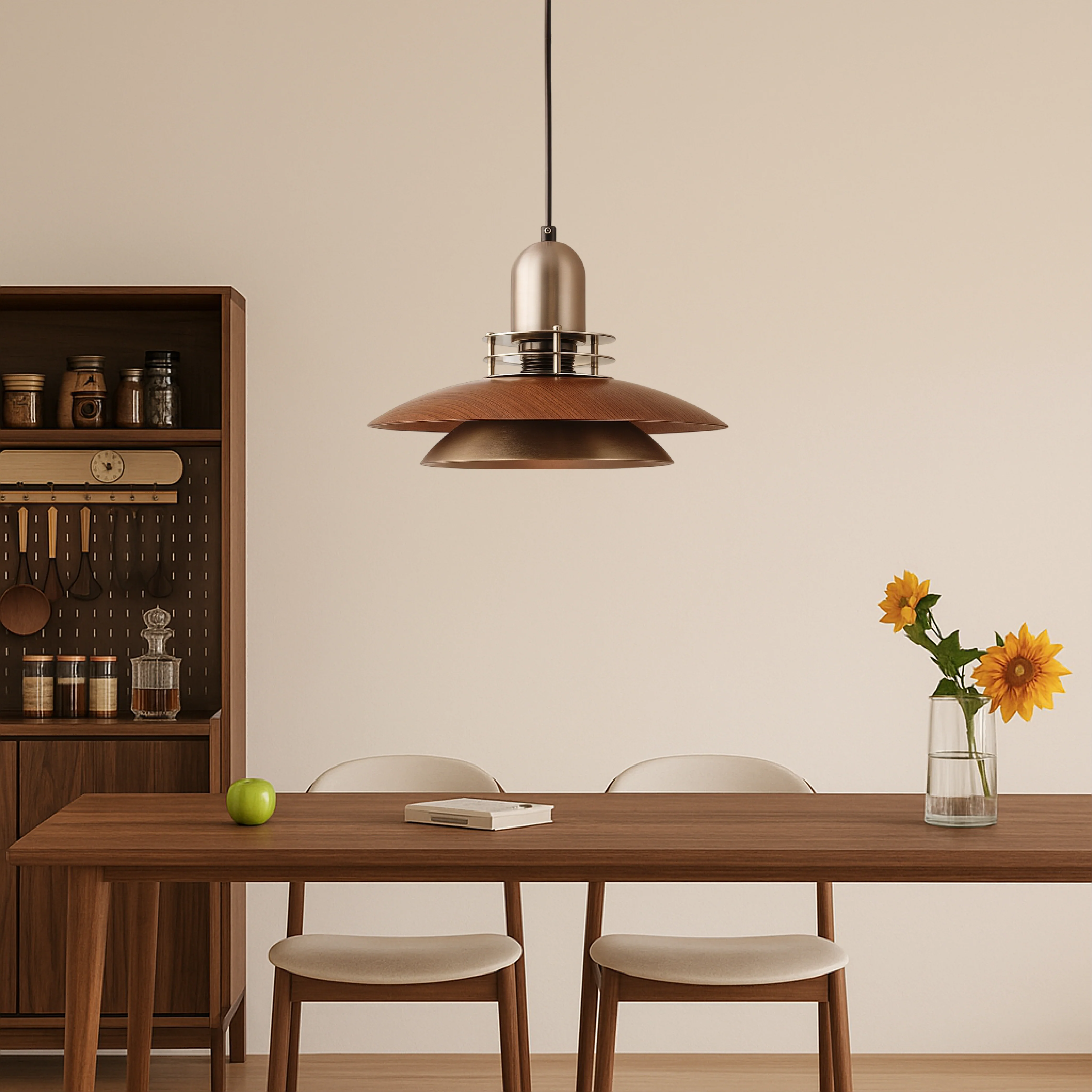 Cilessa - Hanglamp met Gelaagd Walnoothout Design - Image 3