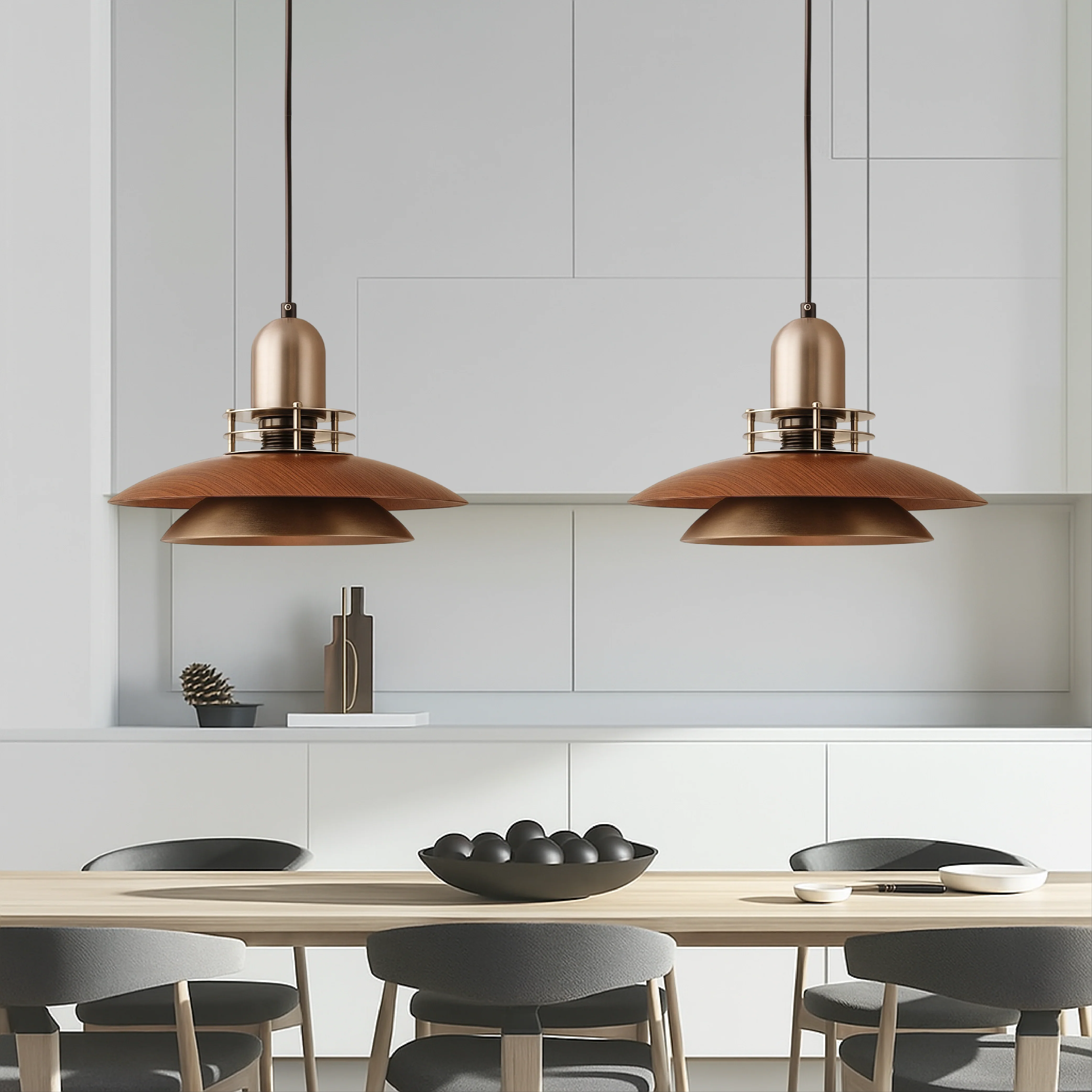 Cilessa - Hanglamp met Gelaagd Walnoothout Design - Image 5