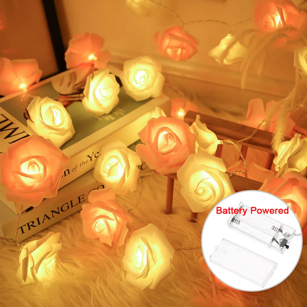 Cirellia – LED Rozenbloem Lichtslinger met USB of Batterijvoeding