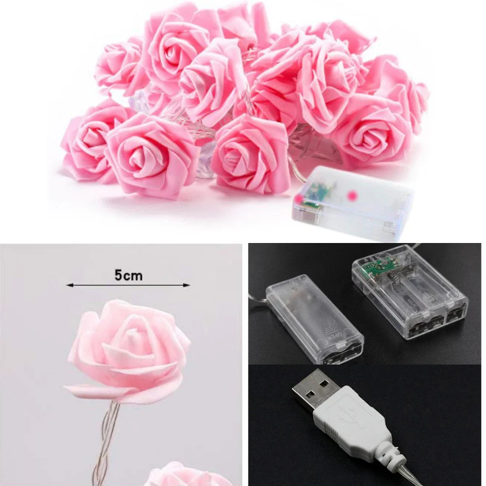Cirellia – LED Rozenbloem Lichtslinger met USB of Batterijvoeding - Image 14