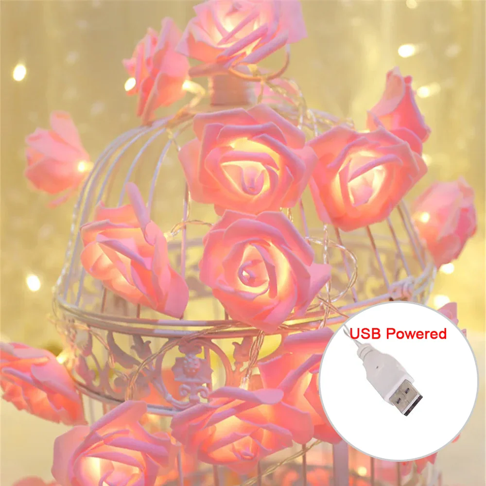 Cirellia – LED Rozenbloem Lichtslinger met USB of Batterijvoeding - Image 4