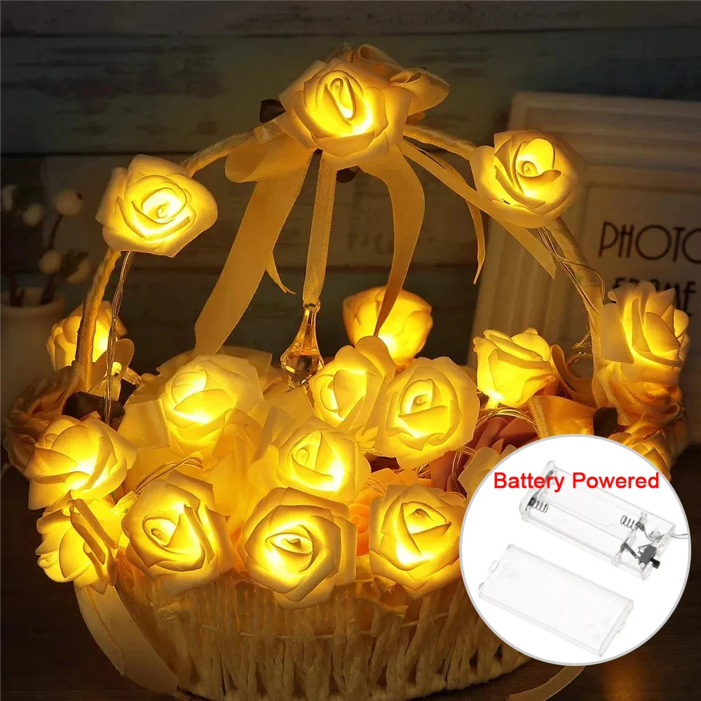 Cirellia – LED Rozenbloem Lichtslinger met USB of Batterijvoeding - Image 5