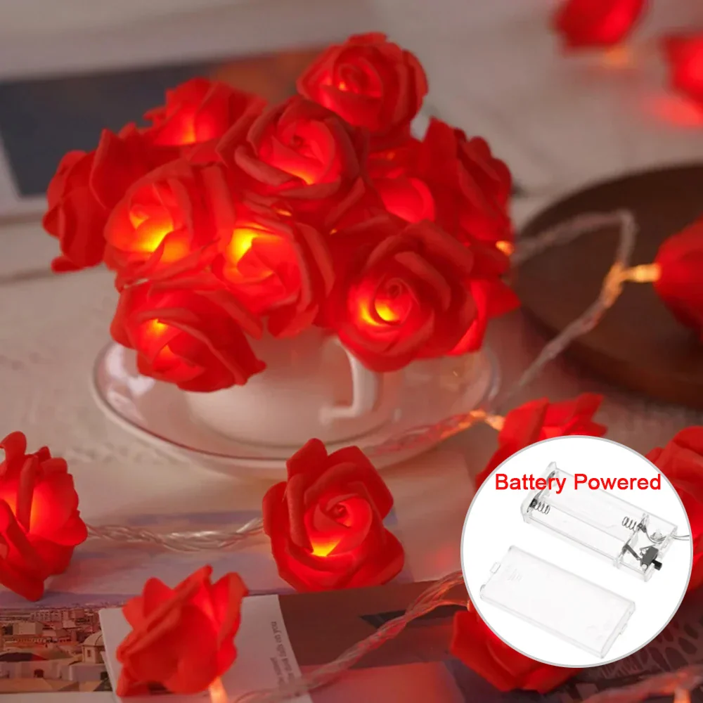 Cirellia – LED Rozenbloem Lichtslinger met USB of Batterijvoeding - Image 9