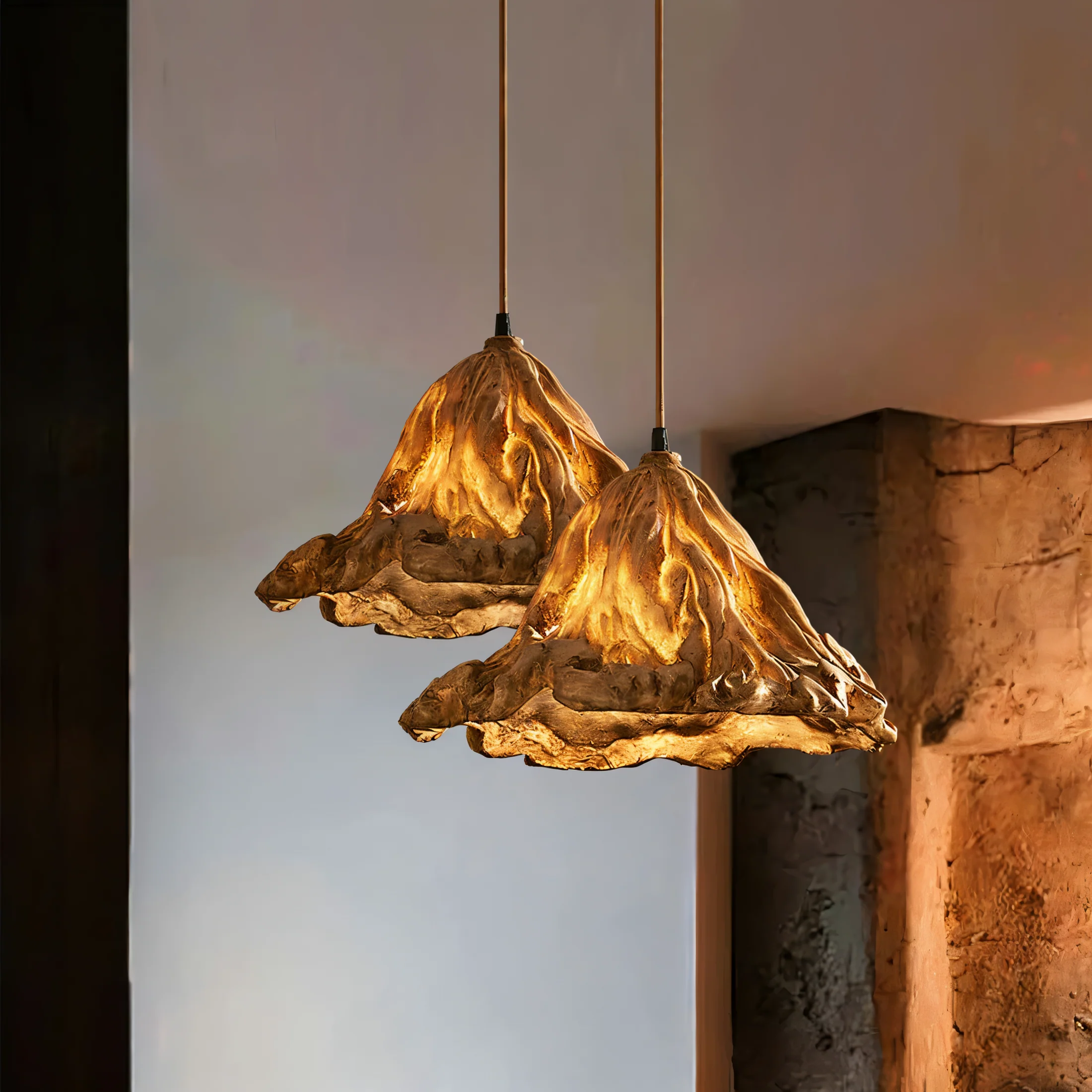Cirenna - Artistieke Hanglamp van Kunsthars met Vulkanisch Design - Image 4