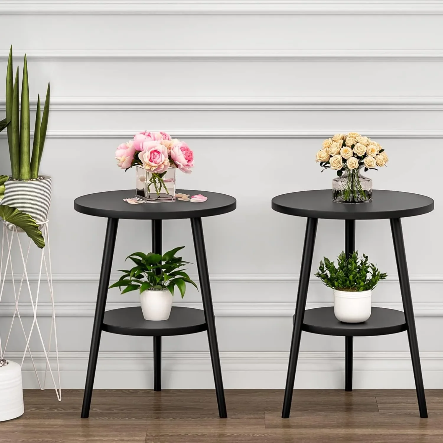 Cirenya - Ronde Tweelaags Bijzettafel met Modern Design - Image 3