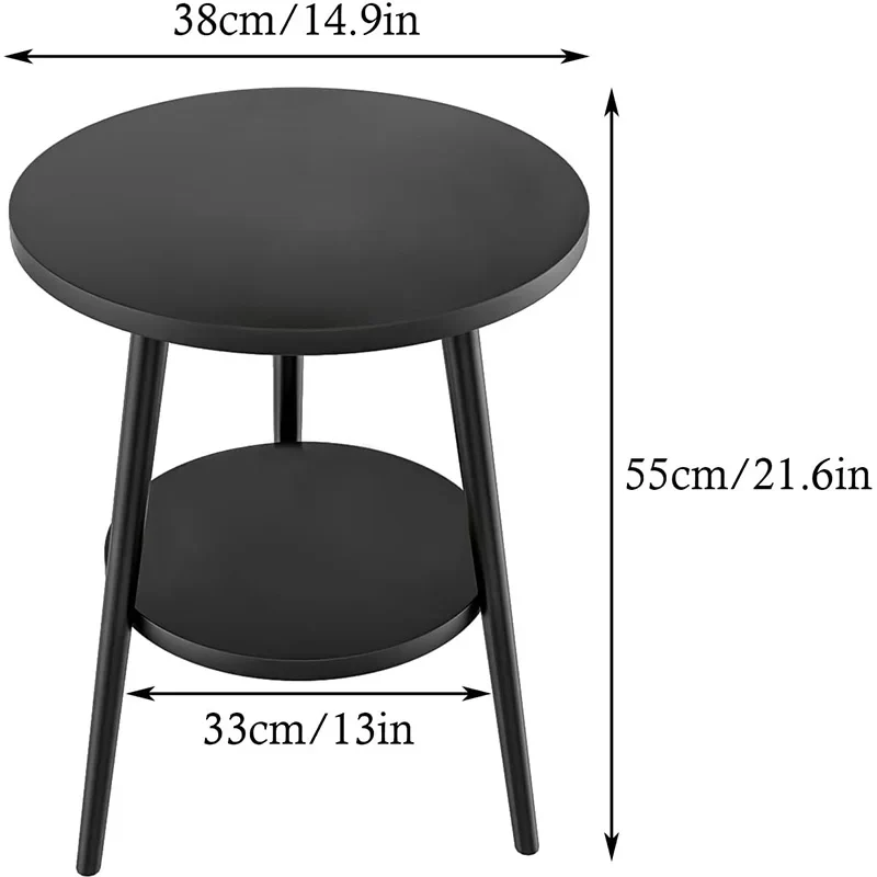 Cirenya - Ronde Tweelaags Bijzettafel met Modern Design - Image 4