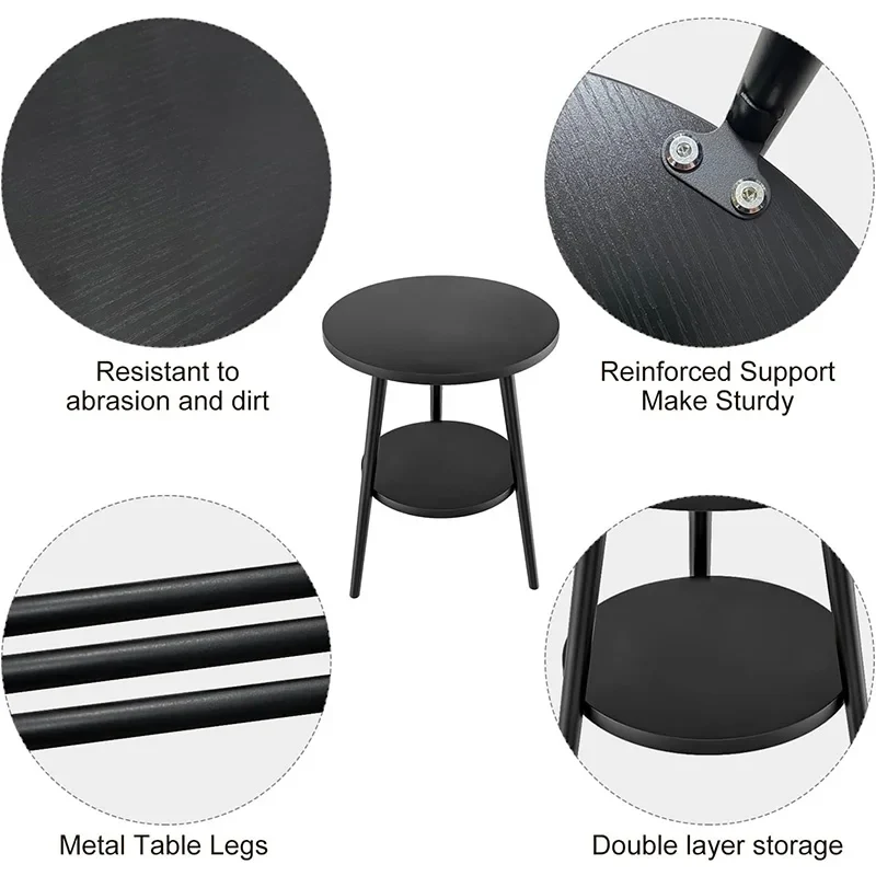 Cirenya - Ronde Tweelaags Bijzettafel met Modern Design - Image 5
