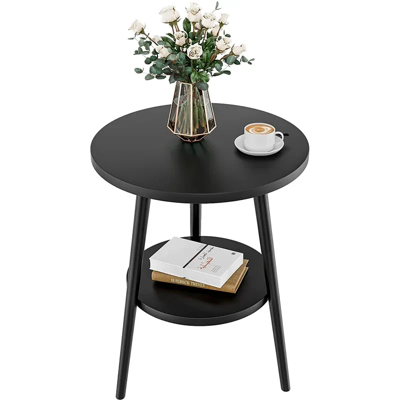 Cirenya - Ronde Tweelaags Bijzettafel met Modern Design - Image 6