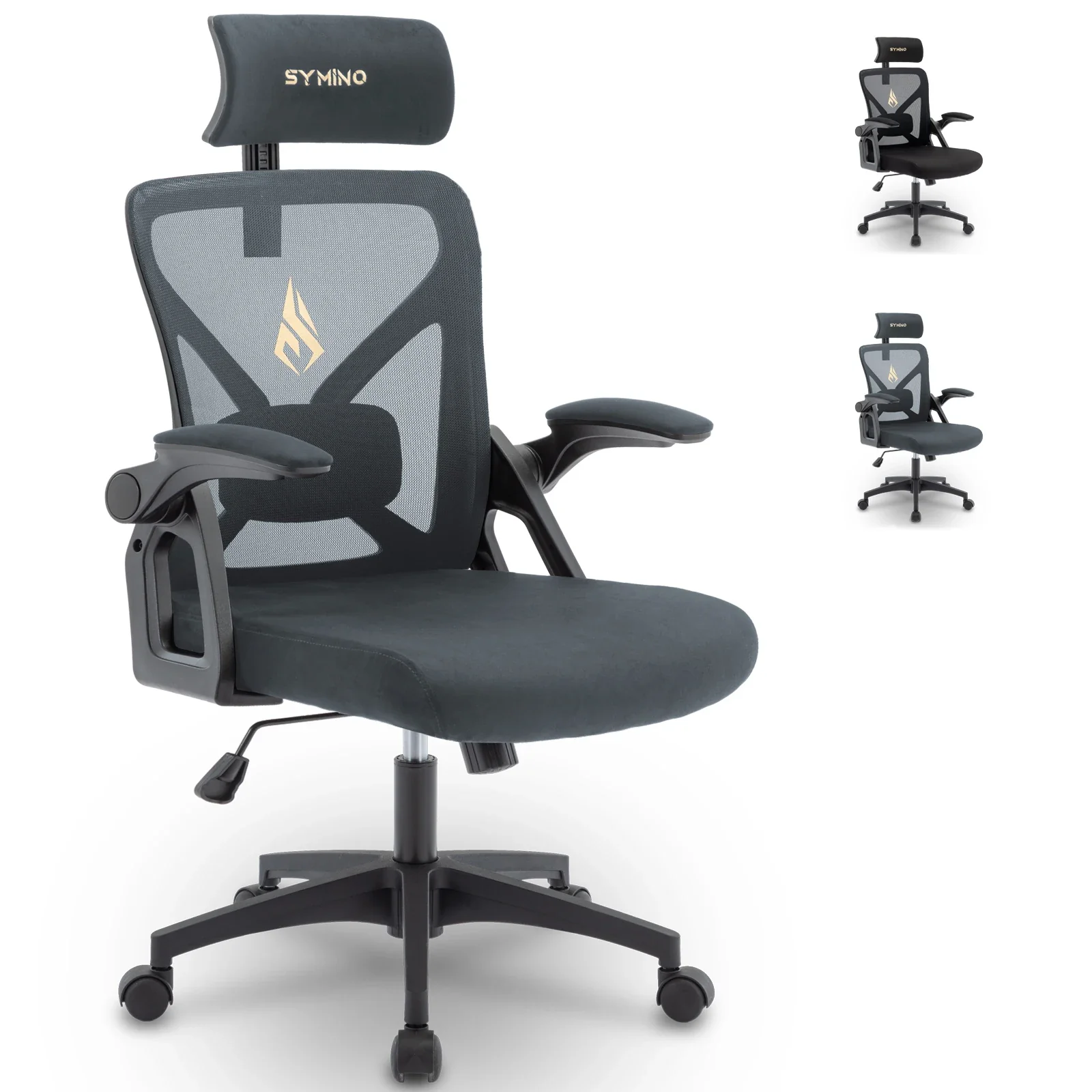 Cushmo - Ergonomische Bureaustoel met Hoofdsteun en Schommelfunctie