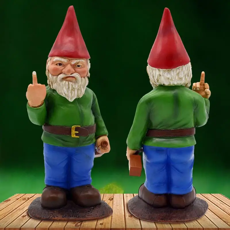 Cypria - Grappig Dronken Kabouter Beeldje met Middelvinger voor Tuin en Grasveld - Image 3