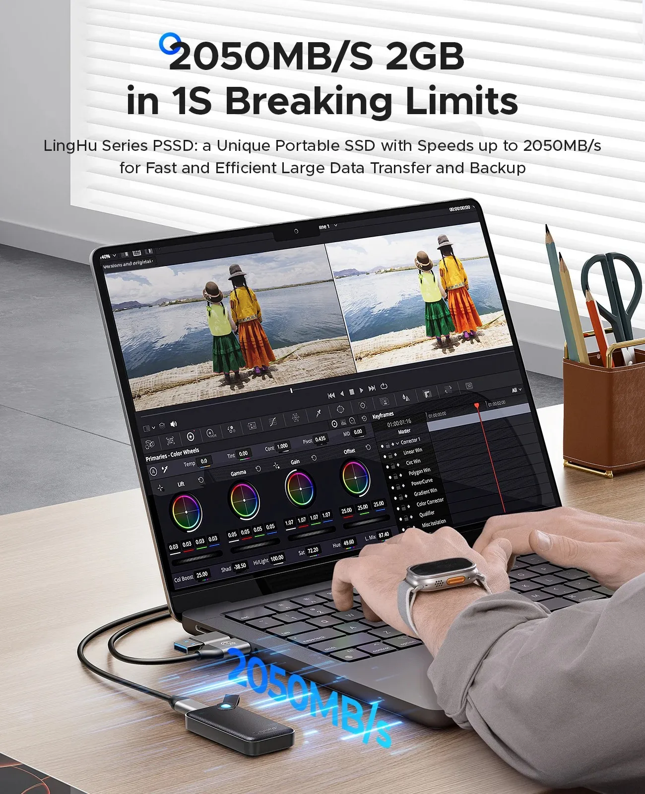 DataLoom – Ultiem Compacte Externe SSD met 2000MB/s Snelheid en USB C Kabel - Image 7