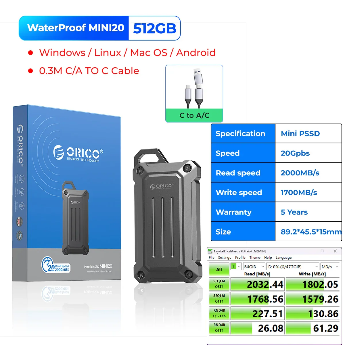 DataVance – Mini Externe SSD 20Gbps met USB C voor Creatieve Professionals - Image 2