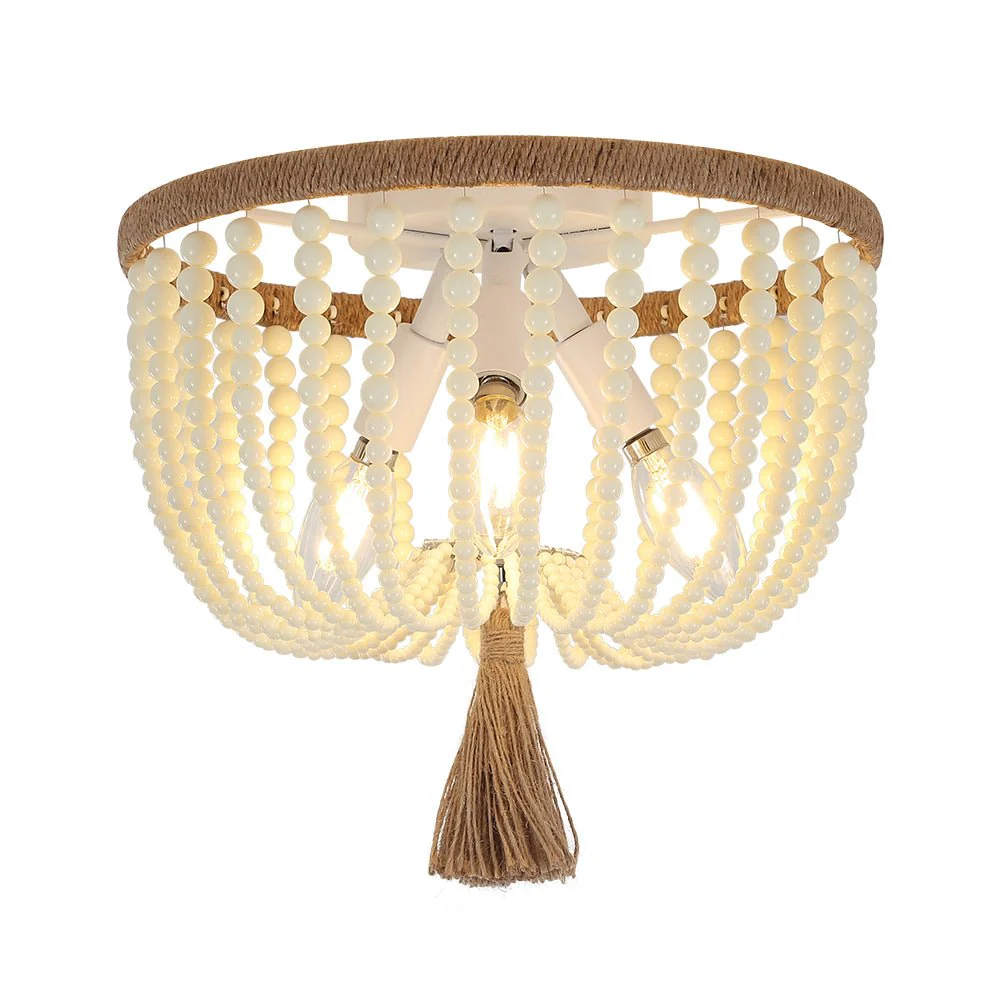 Dlyra – Bohemian Houten Kralen Plafondlamp