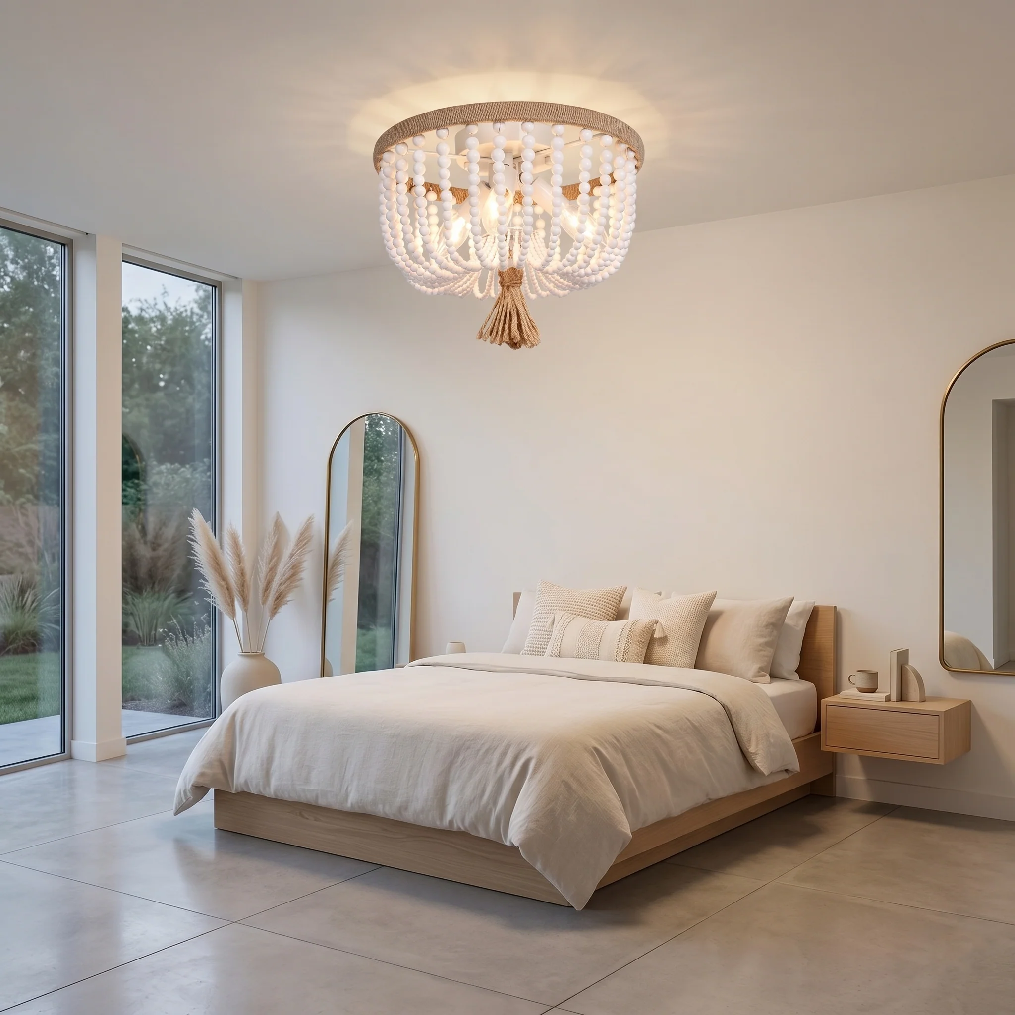 Dlyra – Bohemian Houten Kralen Plafondlamp - Image 11